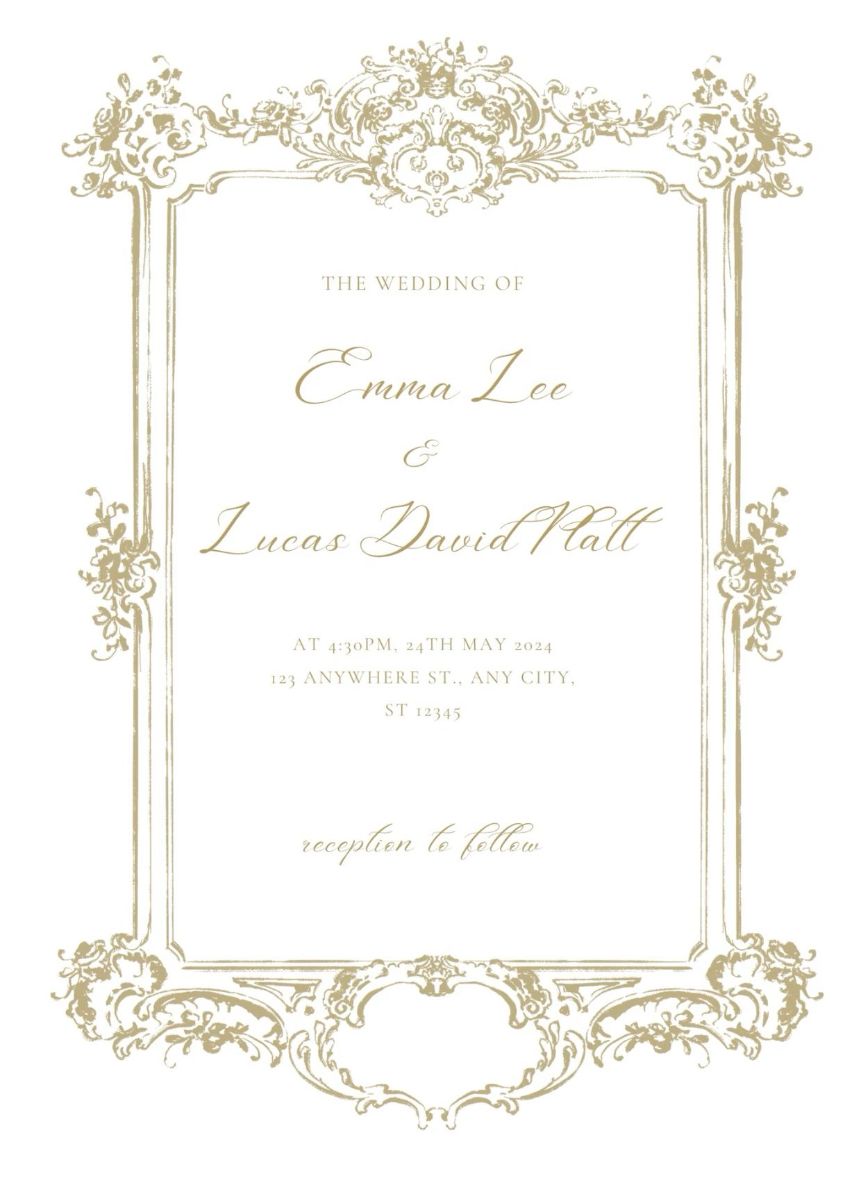 Example wedding invite