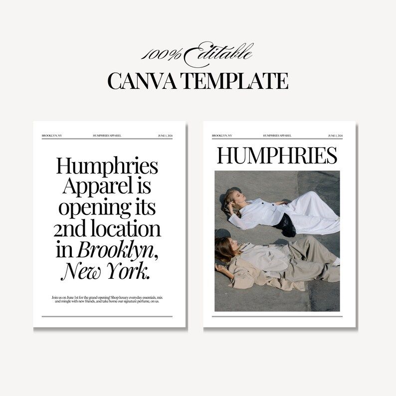 Business Newspaper Template: Branded Announcement, Editable Canva Design (digital Download) — Etsy Canada