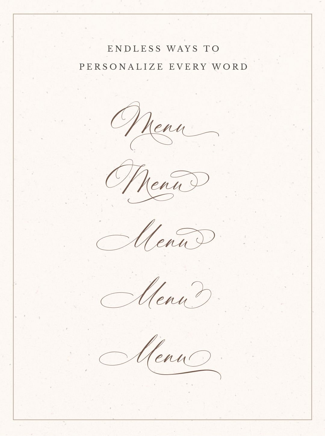 Elegant “Menu” Calligraphy Variations – La Rumba Script Font