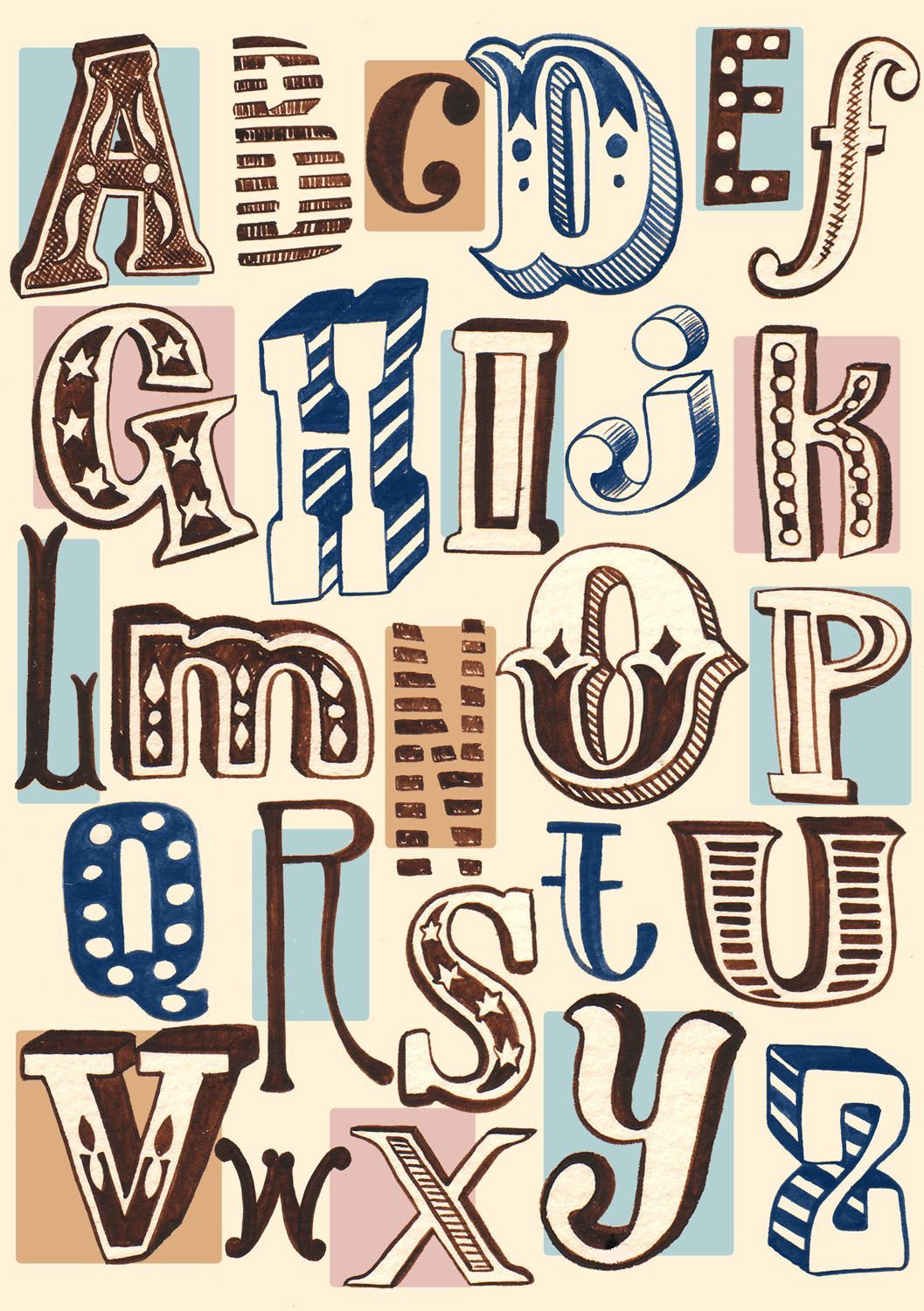 Hand Lettering Alphabet Fonts Project