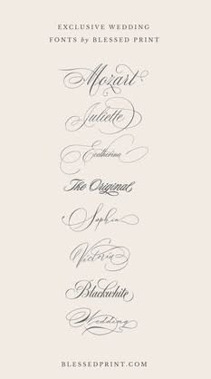 Blessed Print’s Unique Wedding Fonts, Special Wedding Fonts from Blessed Print.
