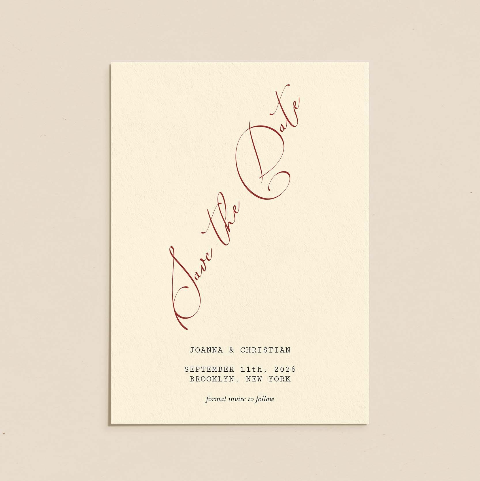 Modèle «Retenez cette date» pour hôtel vintage — Carte de mariage nostalgique modifiable — Papeterie imprimable Templett Old Money