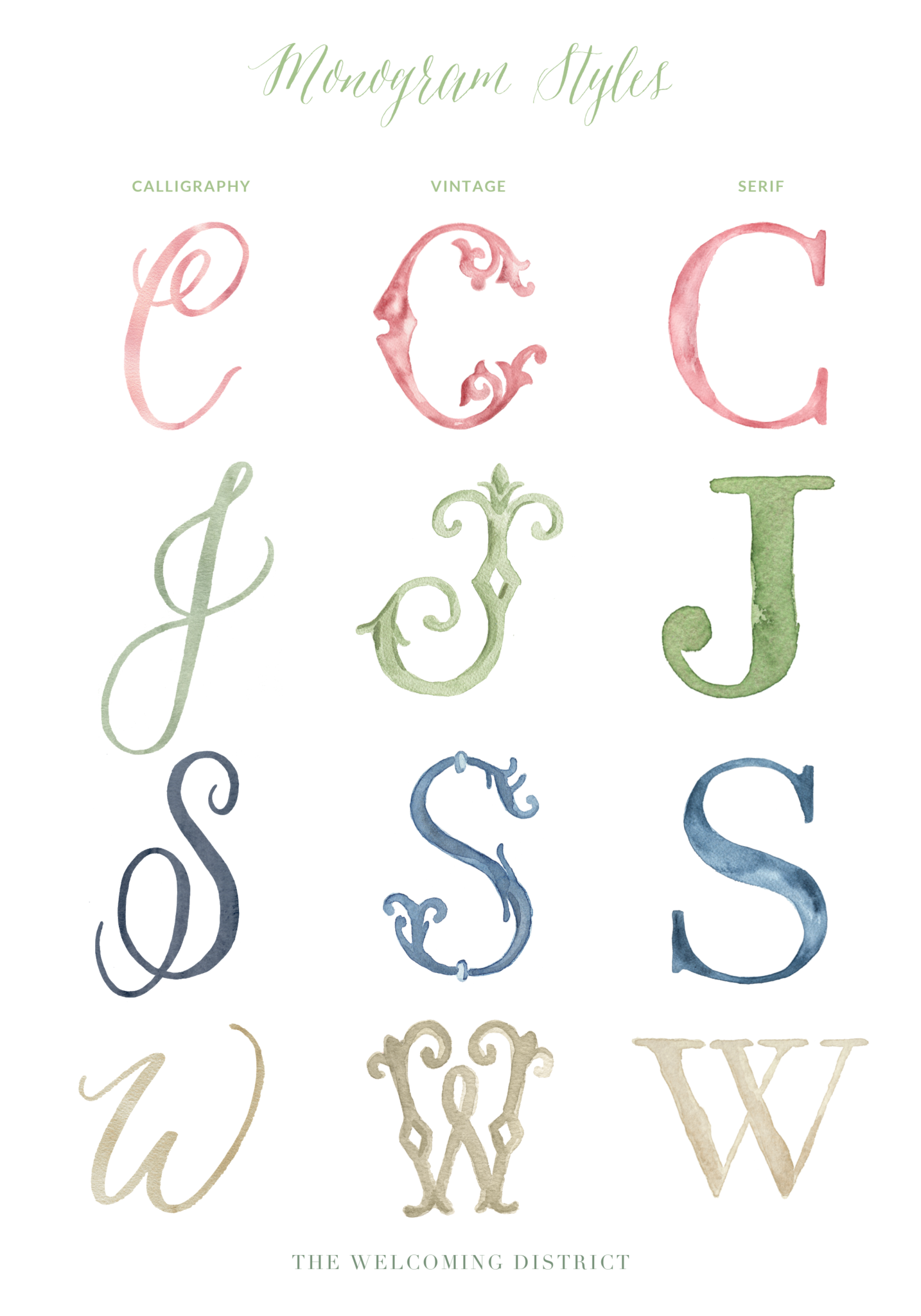 Wedding Crest Monograms — Styles, Colors, & Combinations — The Welcoming District