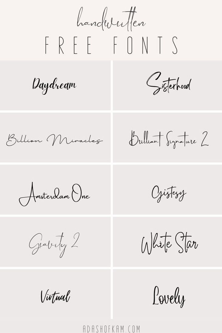 Gorgeous Handwriting Fonts That Look Stunning in Canva | Best free handwritten fonts, Free handwrit