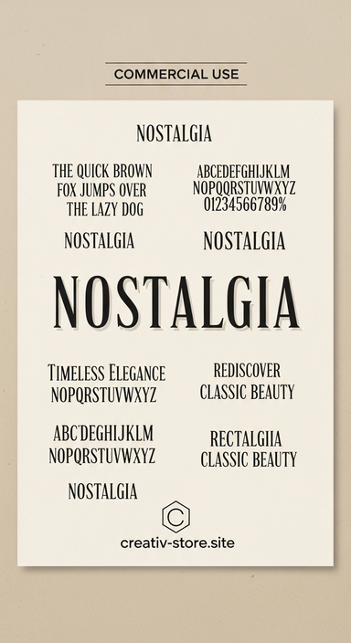 Nostalgia Retro Serif Font | Vintage Typography