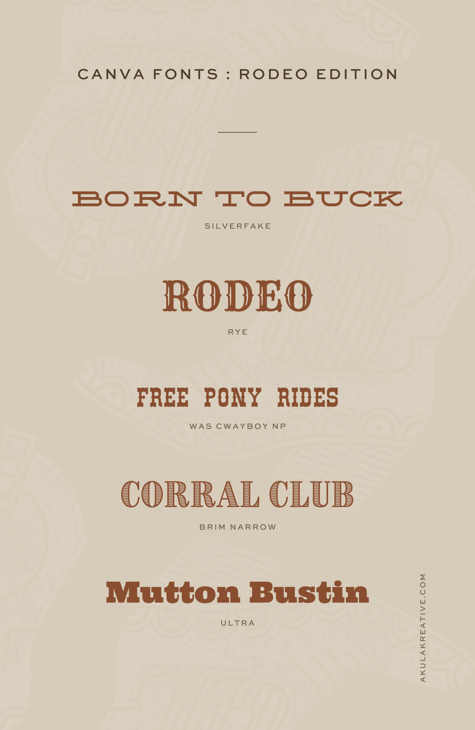 Cowgirl-Inspired Color Palette and Western Font for Creative Branding