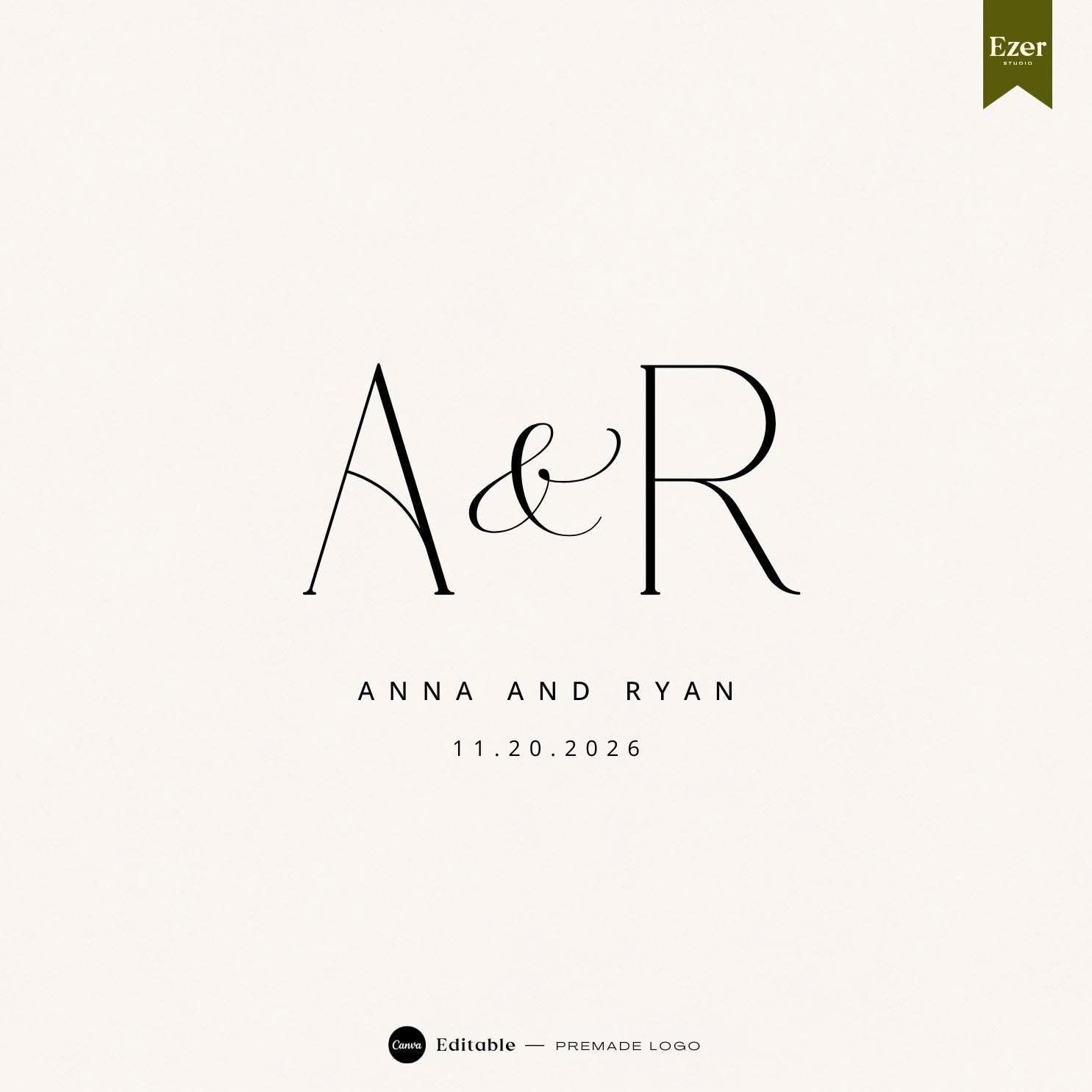 Logo de mariage personnalisé avec initiales | Monogramme de couple | Logo de téléchargement numérique | Logo des initiales du mariage