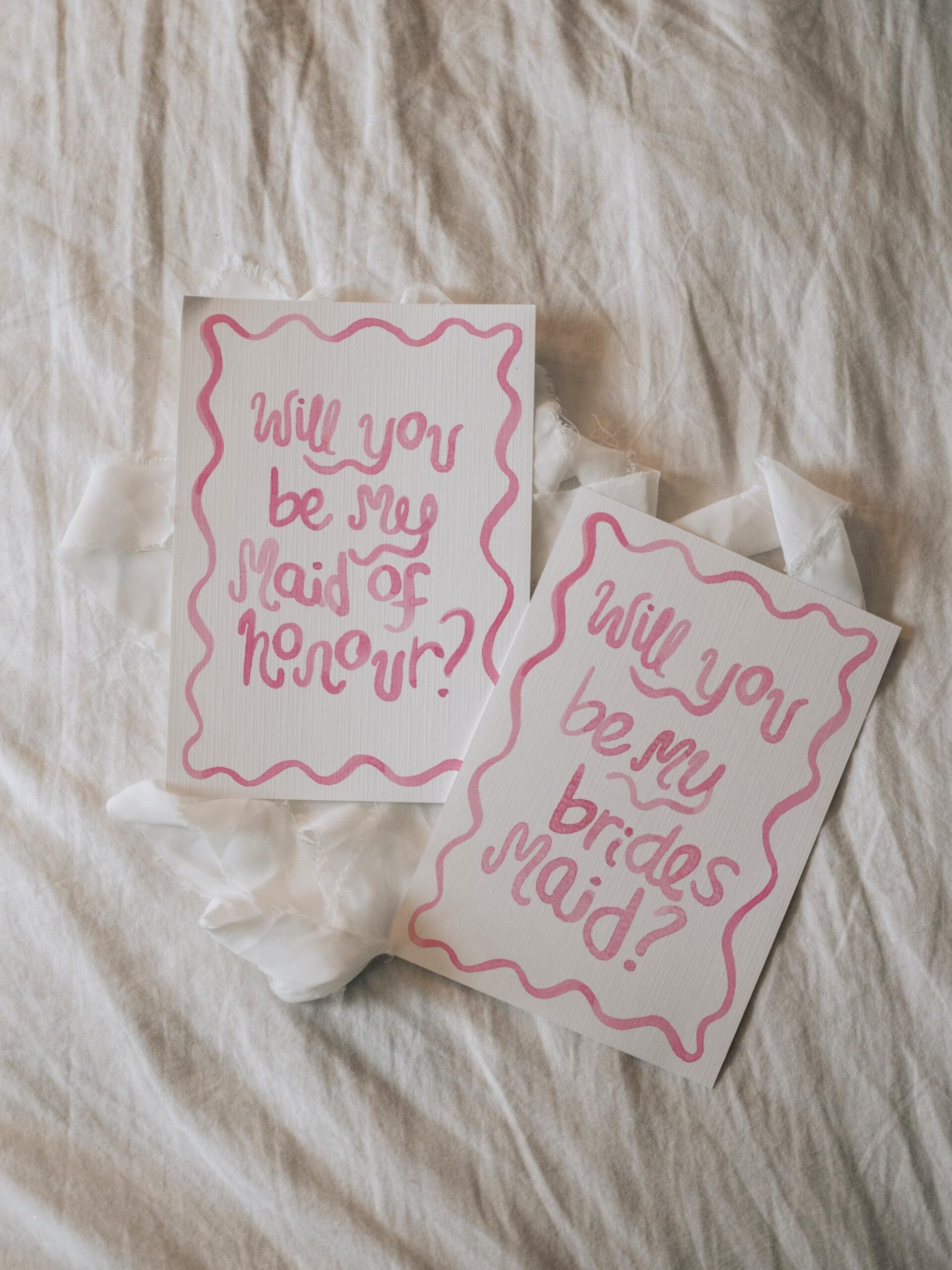 Ensemble de cartes de proposition de demoiselle d’honneur aquarelle rose (modèle à téléchargement numérique 5 x 7).