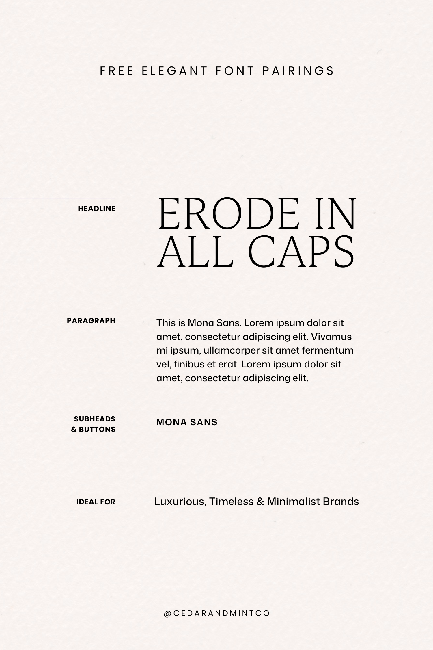 4 Free Font Pairings for Elegant & Luxurious Brands🩶