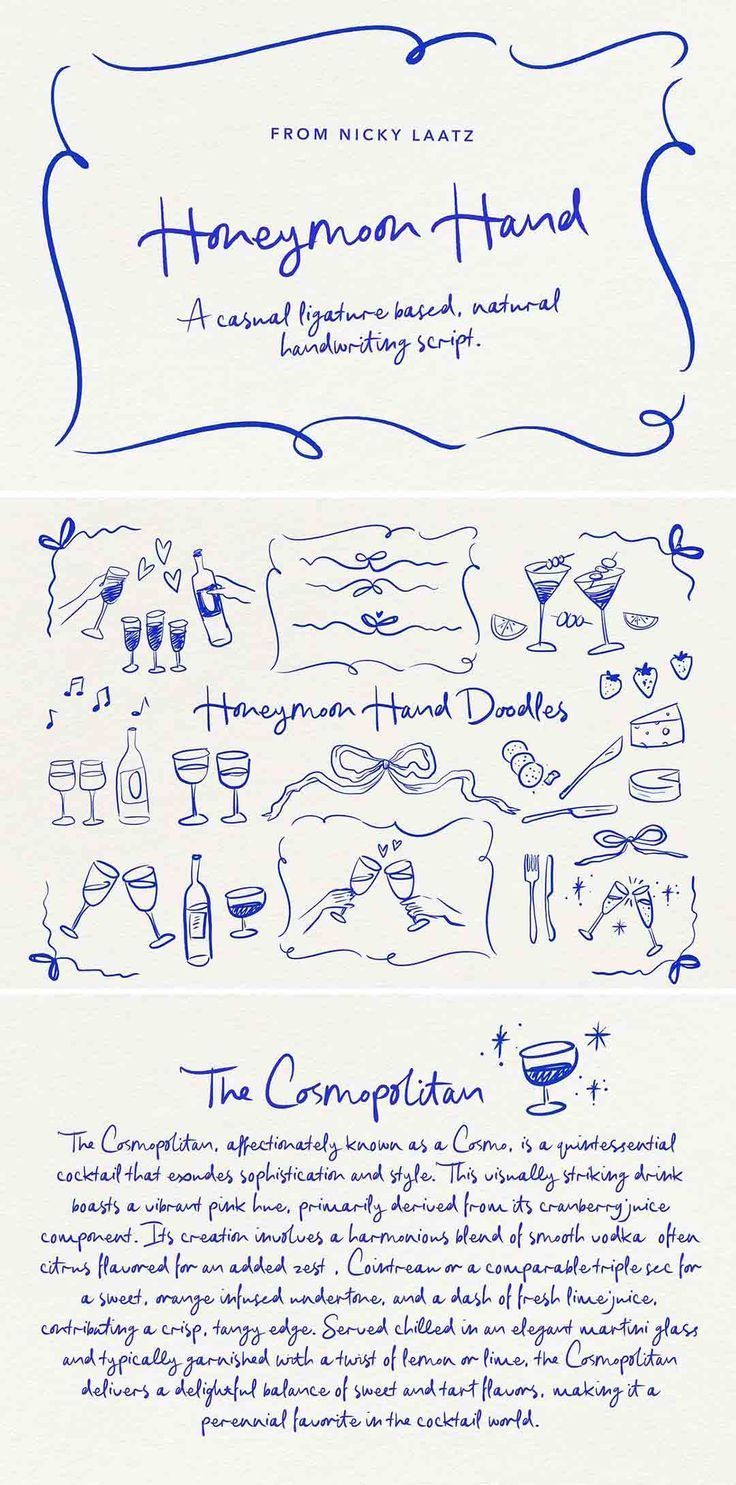 Honeymoon Hand Script & Doodles