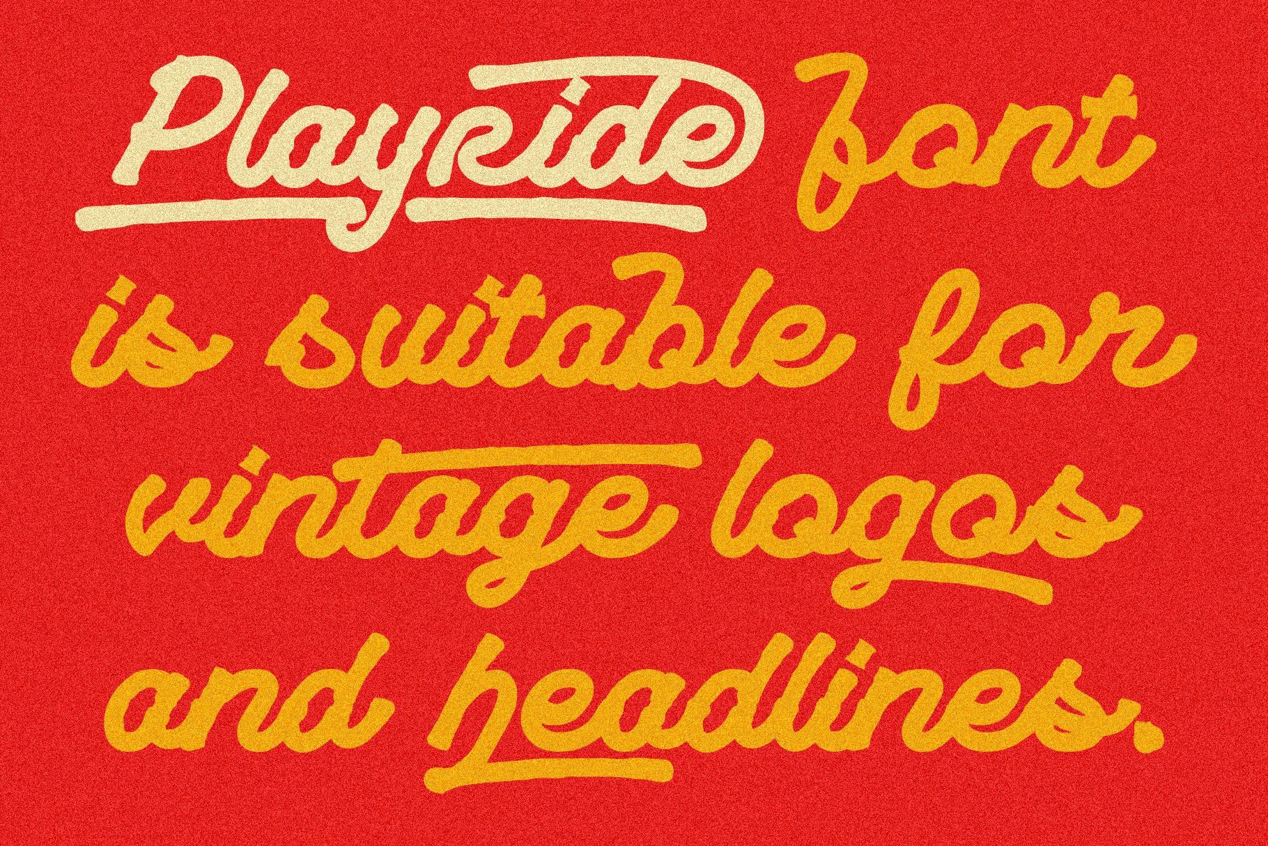 VT Playride — Vintage Script — Large Volume Commercial Use