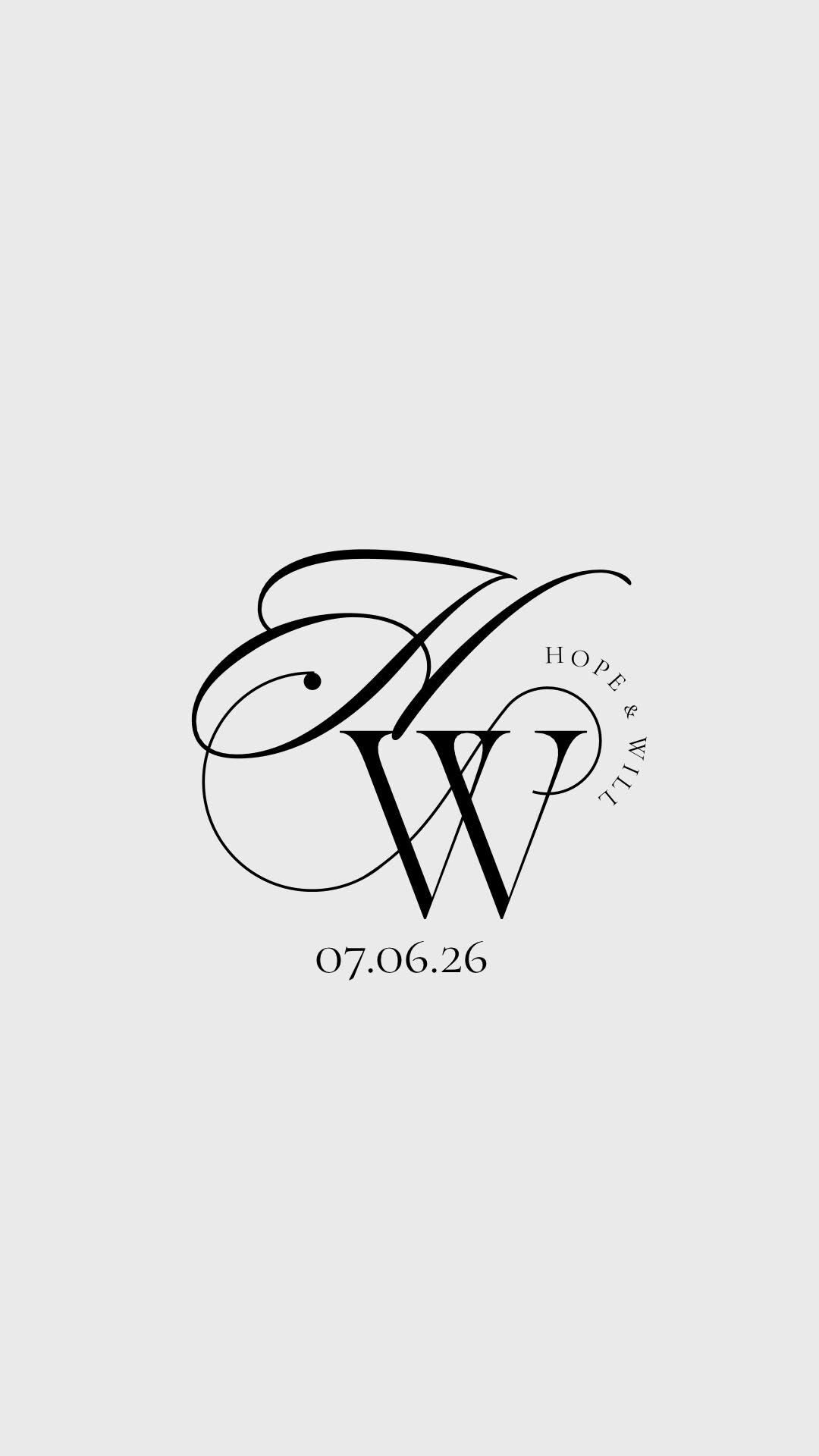 Logo monogramme de mariage personnalisé, initiales de couple élégant (téléchargement numérique)