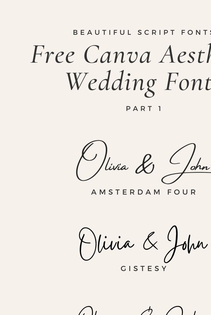 Free Aesthetic Wedding Canva Script Hand-written Fonts