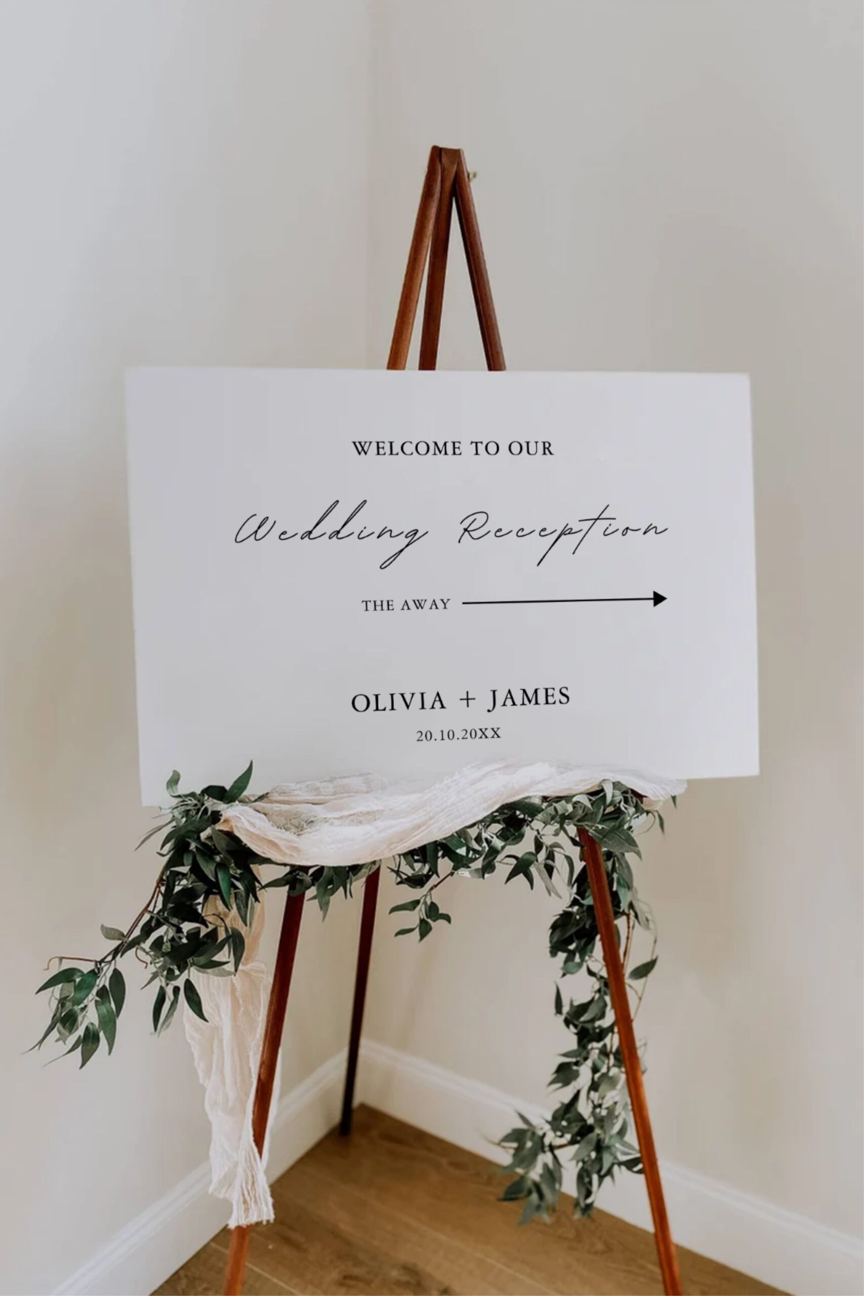 Minimalist Wedding Reception Welcome Sign