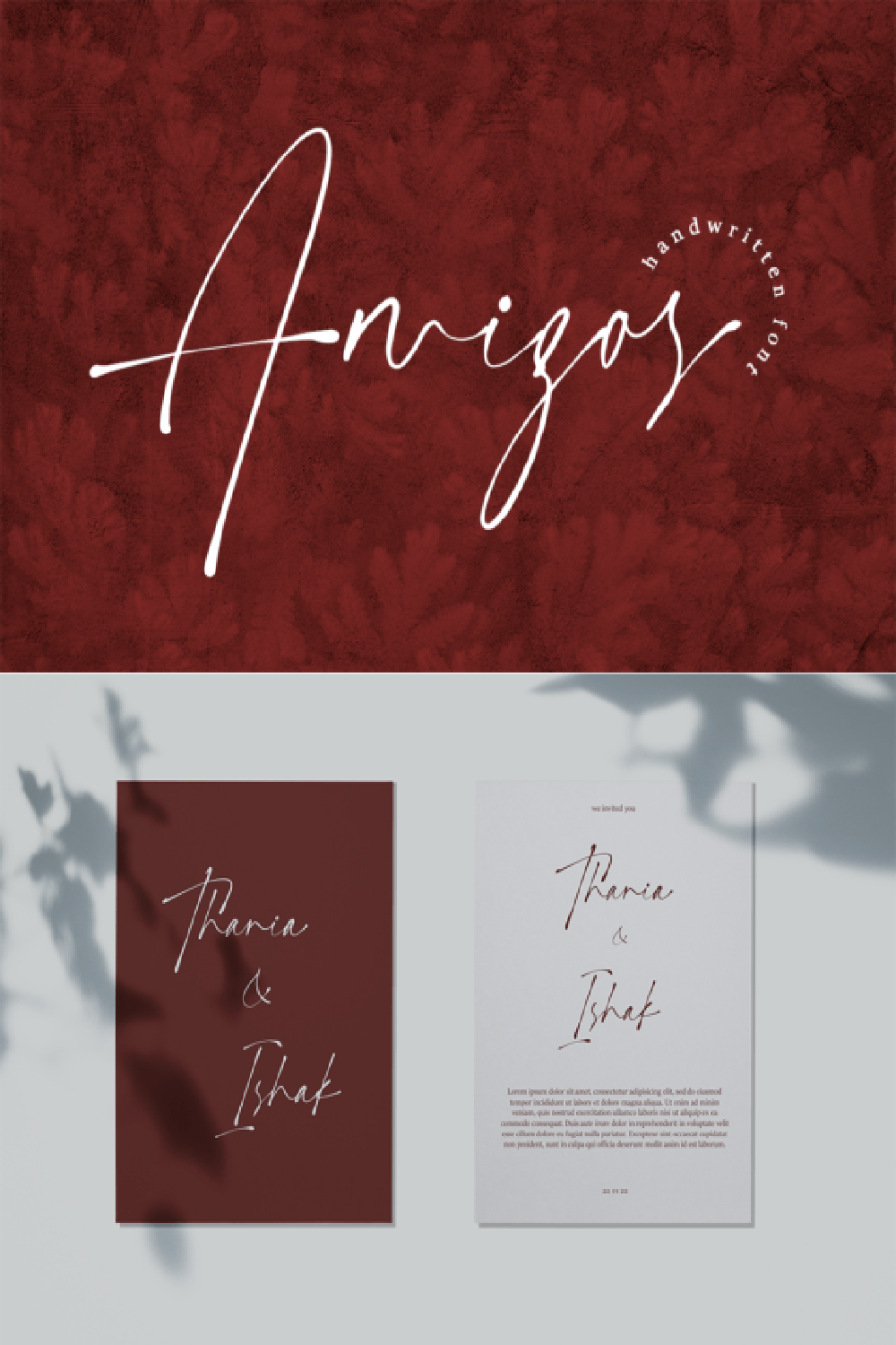 Amigos Font: Elegant and Classy Handwritten Style for Invitations and Branding