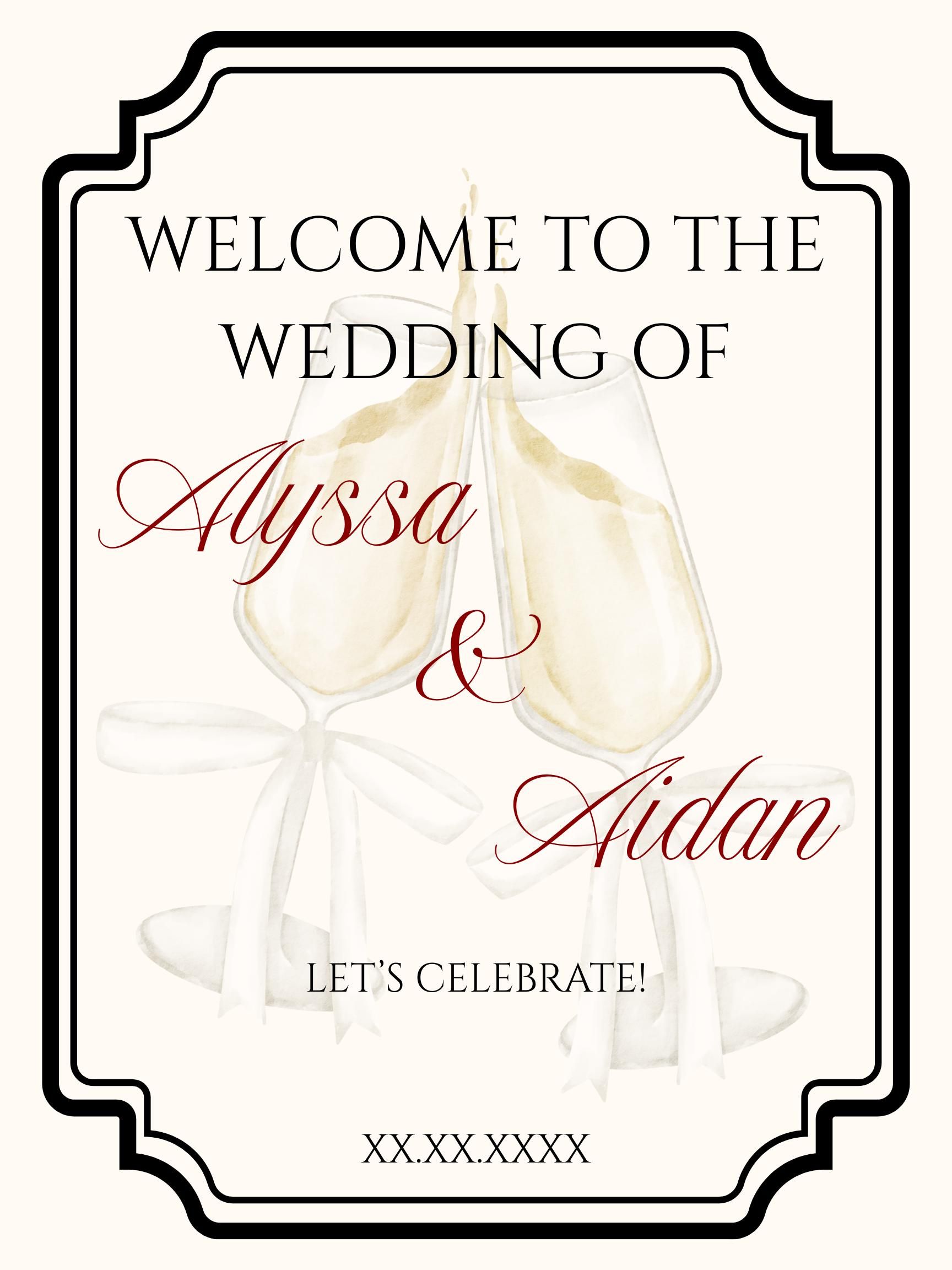 Panneau de bienvenue de mariage — téléchargement numérique