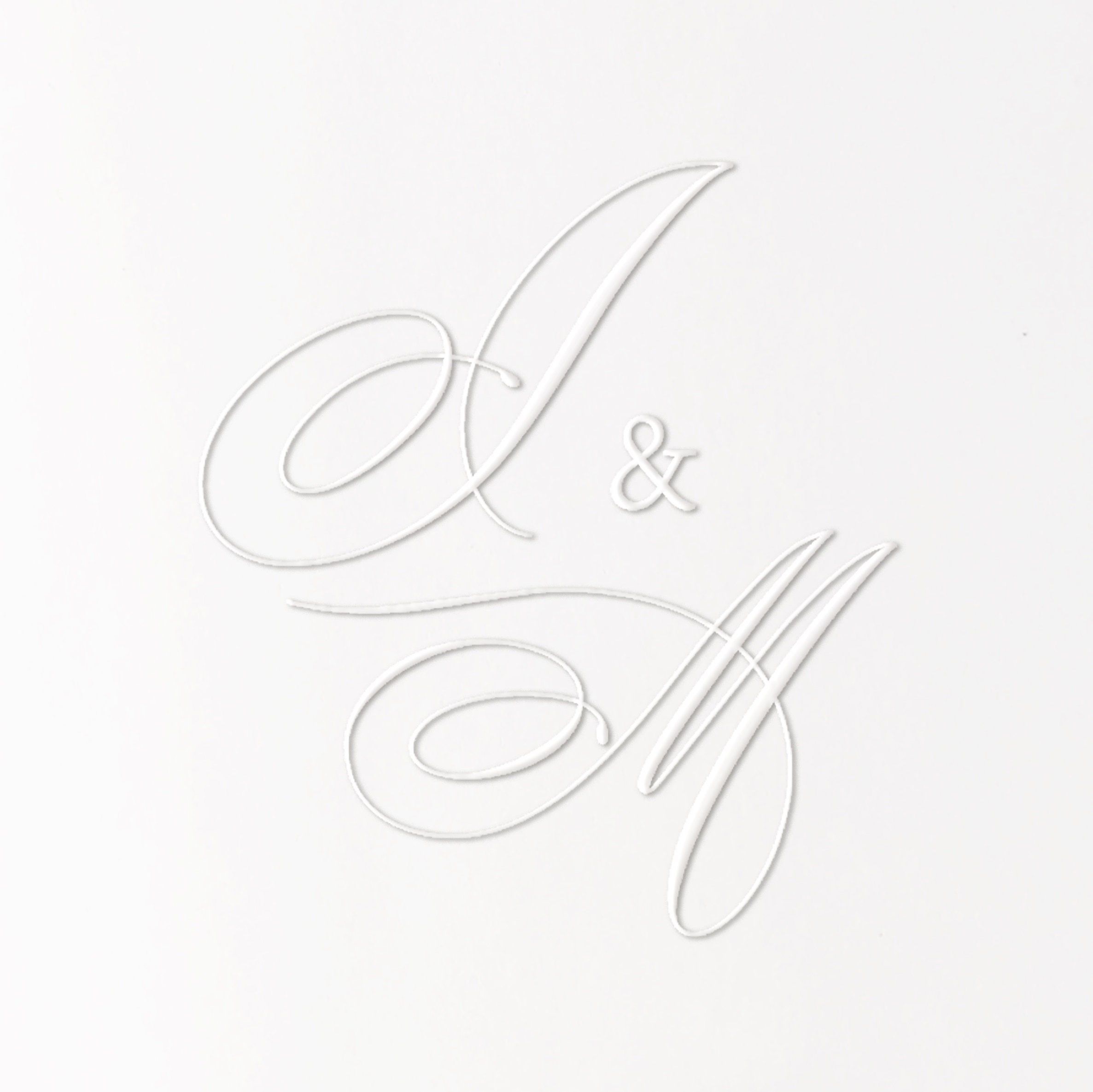 Couple Embosser with Initials, Calligraphy Style Wedding Monogram Embosser, Thoughtful Engagement Gift (EMONO133)