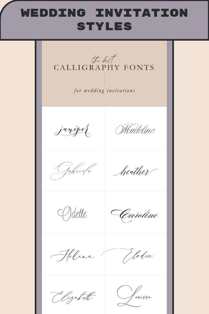 Wedding Calligraphy Fonts: Best for Invitations