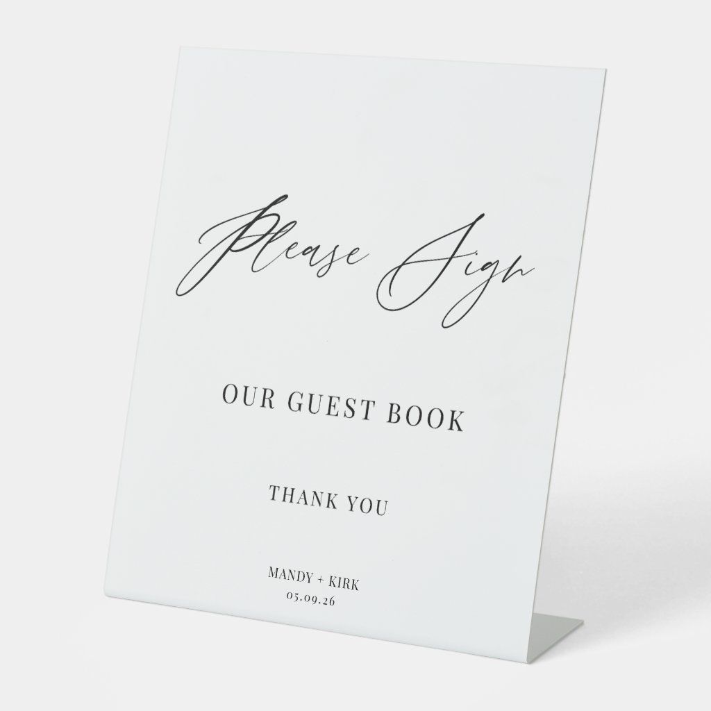 Editable Wedding Guest Book Sign 10×12” –  | Zazzle