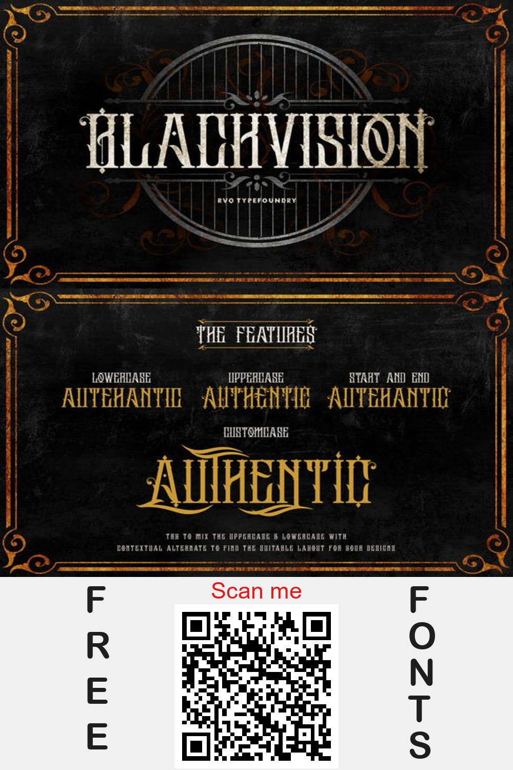 Black Vision Font: Bold Blackletter Typography for Unique Logo Design