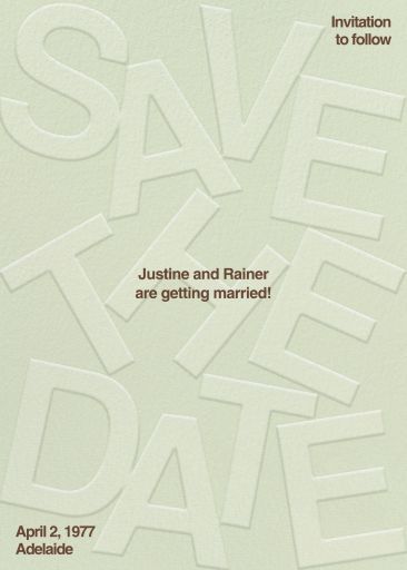 Embossed Date — Save the Date