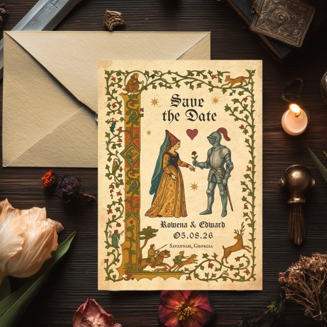 Medieval Manuscript Save the date Invitation | Zazzle