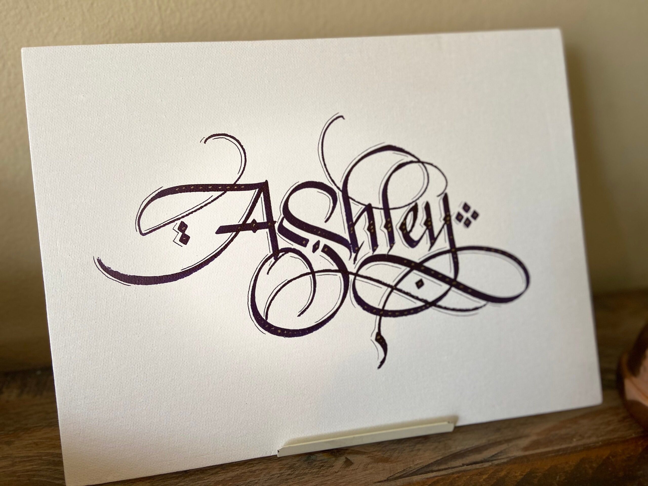 Toile calligraphie personnalisée : décoration murale prénom personnalisée