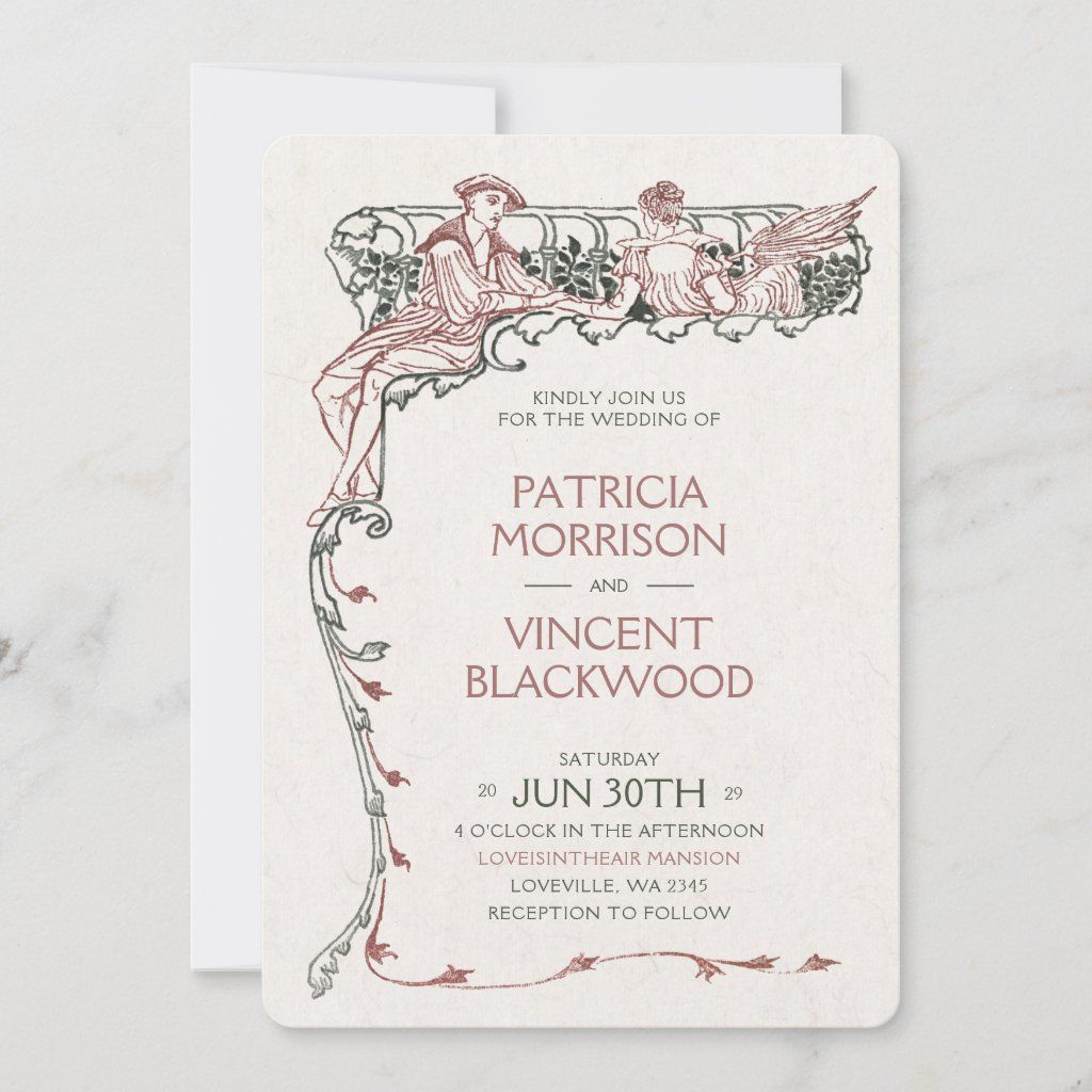 Vintage Love Couple Wedding Invitation