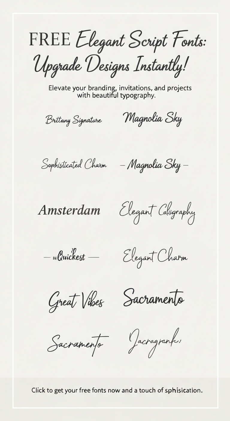 FREE Elegant Script Fonts: Upgrade Your Designs Instantly!
