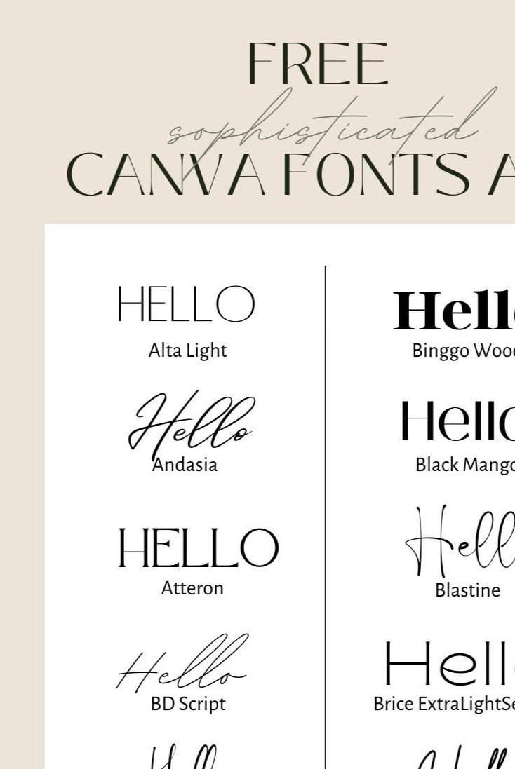 Free Sophisticated Canva Fonts