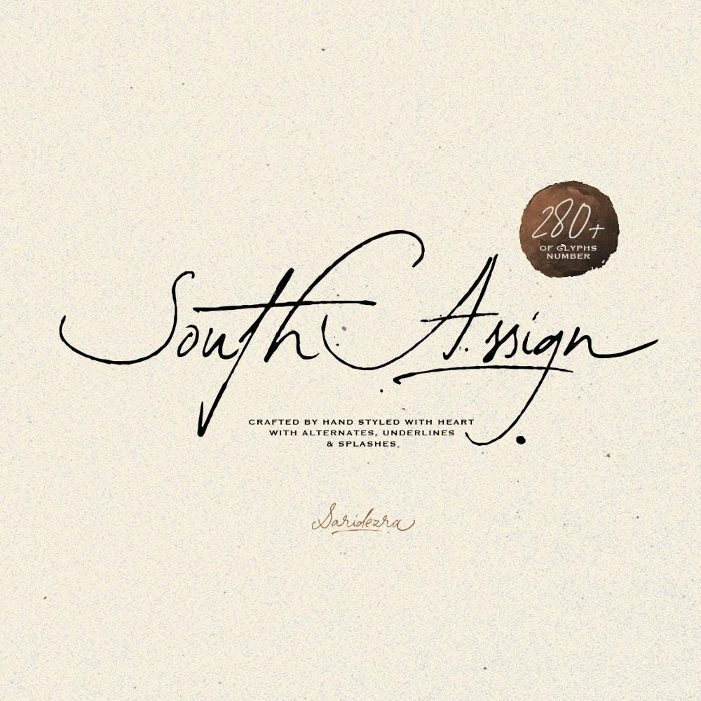 South Assign — Police d’inspiration vintage pour signature et mariage