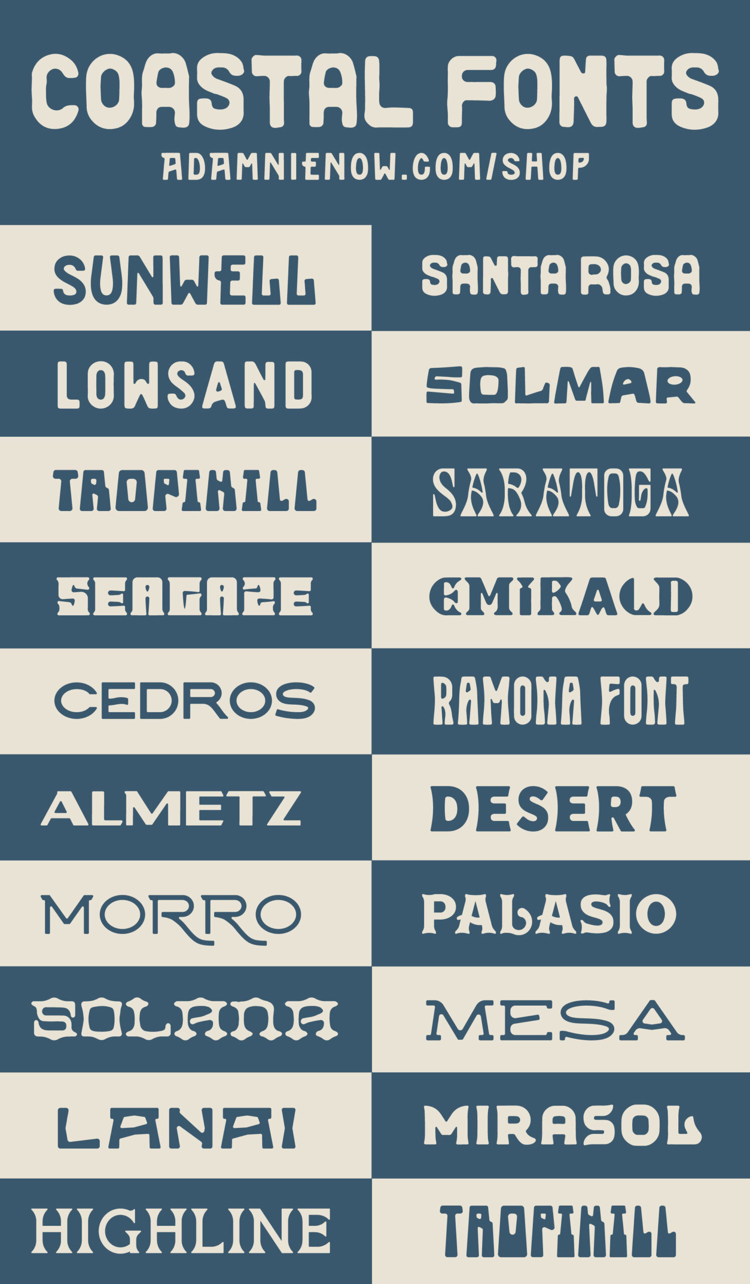 Coastal Fonts | Vintage Fonts