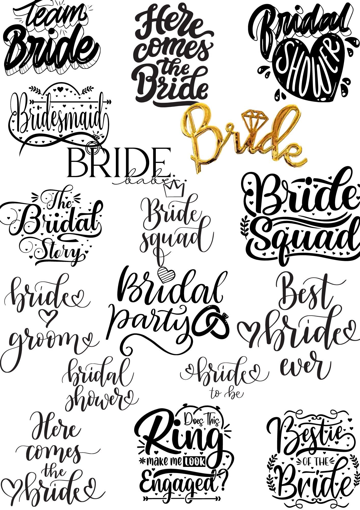 SVG pour la mariée / polices de caractères pour la mariée / lot de polices pour la douche nuptiale / citations pour la mariée / enseignes pour la mariée / chemises pour la mariée / PNG nuptiale / SVG mariée