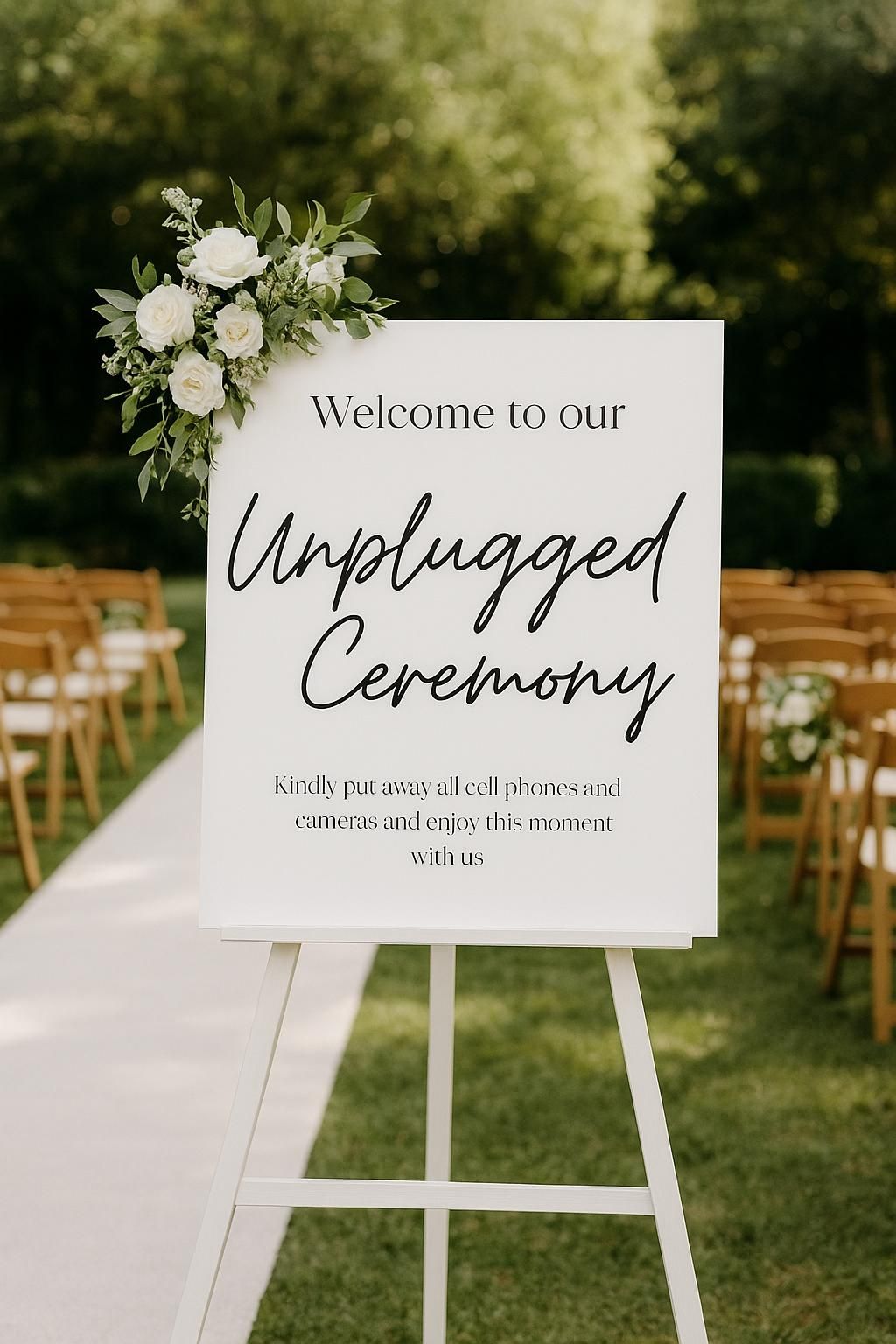 Modèle de plaque de cérémonie de mariage branché minimaliste