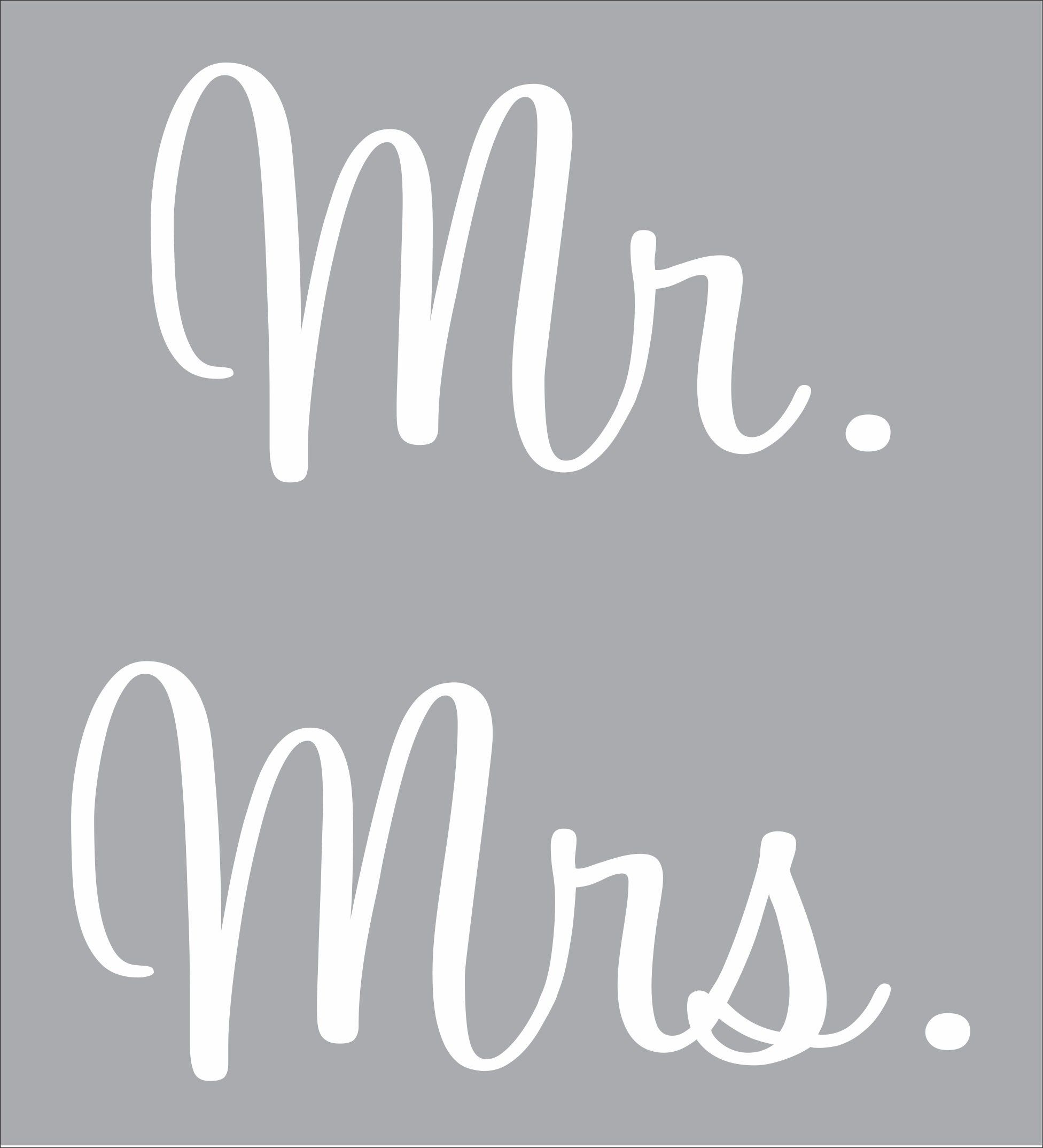 Mr.  Mrs. wedding stencils set 4 — reusable wedding stencil — wedding Mr. Mrs. stencils — Mr. stencil — Mrs. stencil