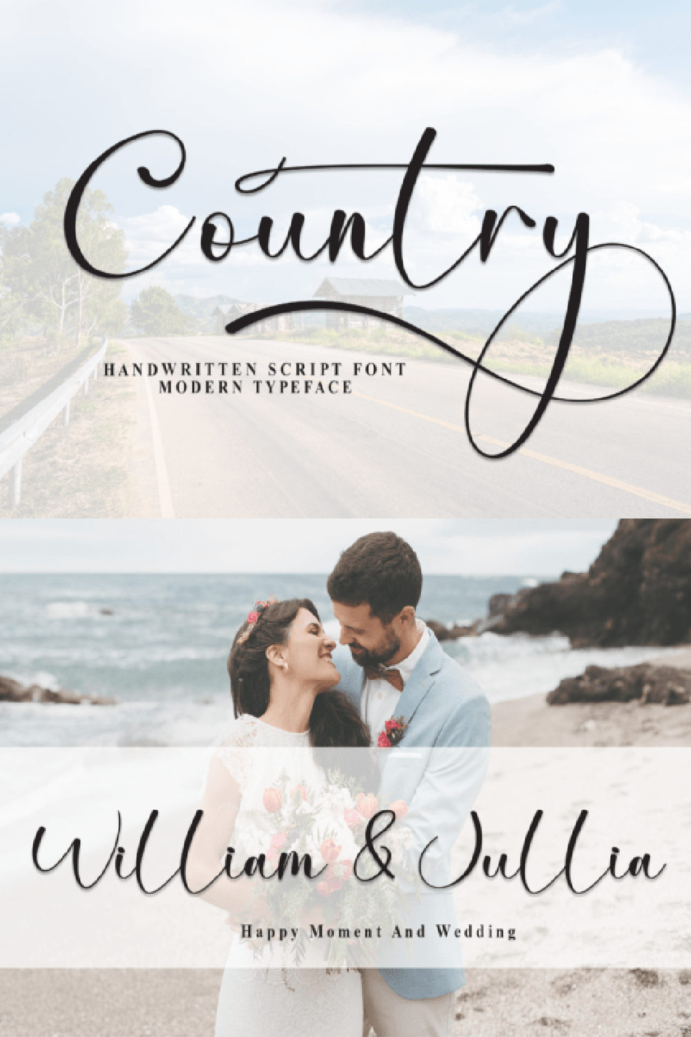 Country Font: Modern Handwritten Script with Elegant Swashes for Farmhouse Decor