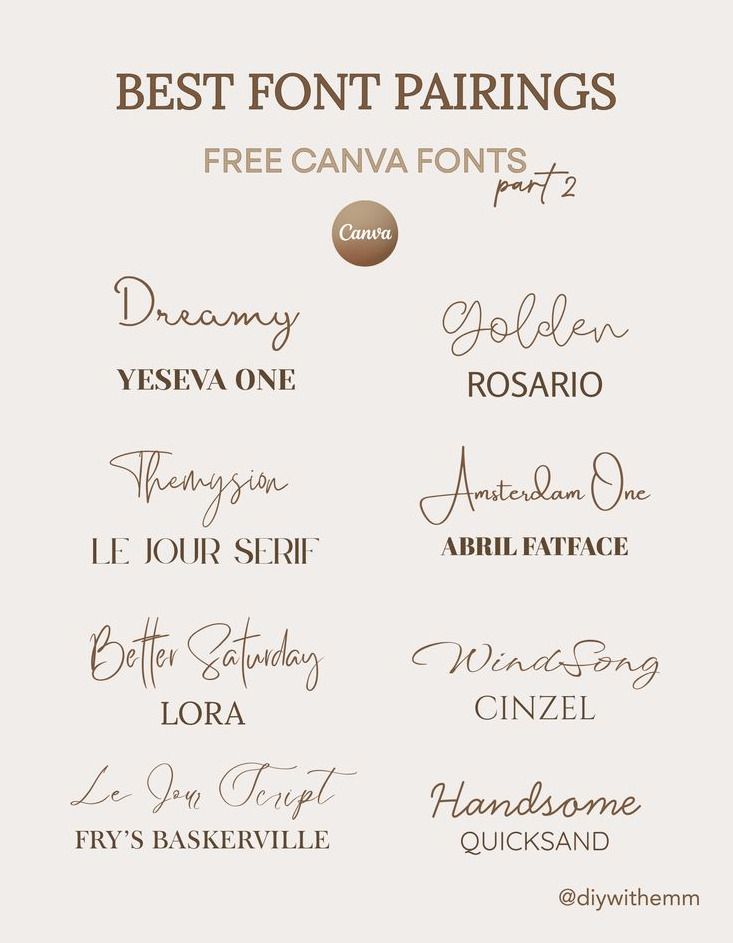FREE CANVA FONTS | best canva FONT PAIRINGS part 2