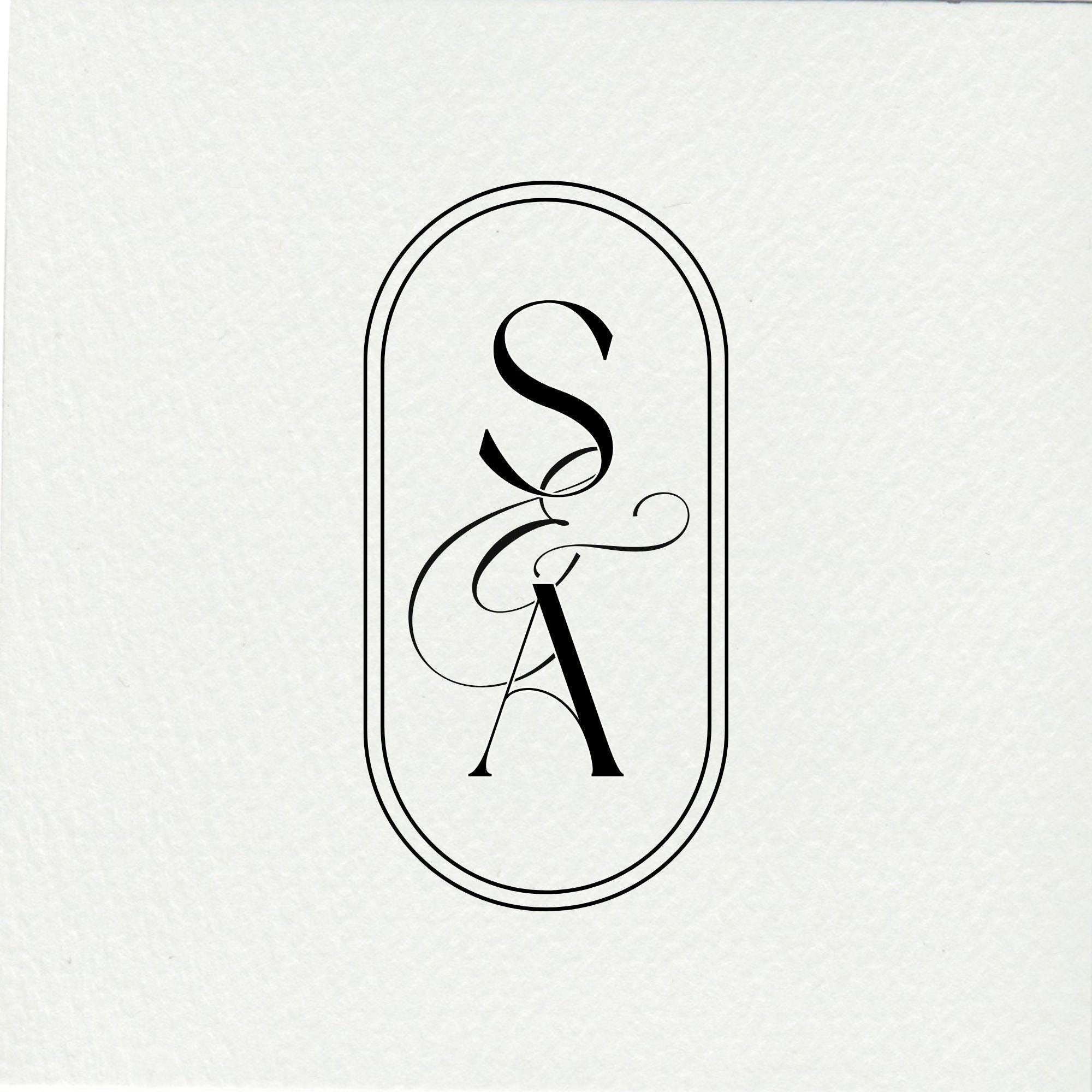 Monogramme de mariage personnalisé | Création de logo minimaliste (téléchargement numérique)