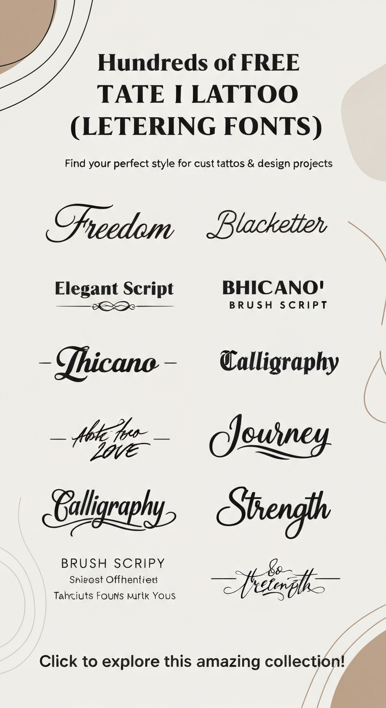 Hundreds of FREE Tattoo Lettering Fonts (Personal Use!)