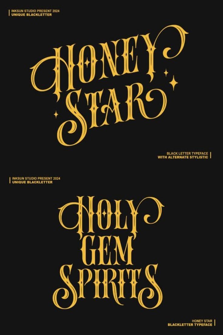Golden Honey: A Bold Blackletter Font⚡