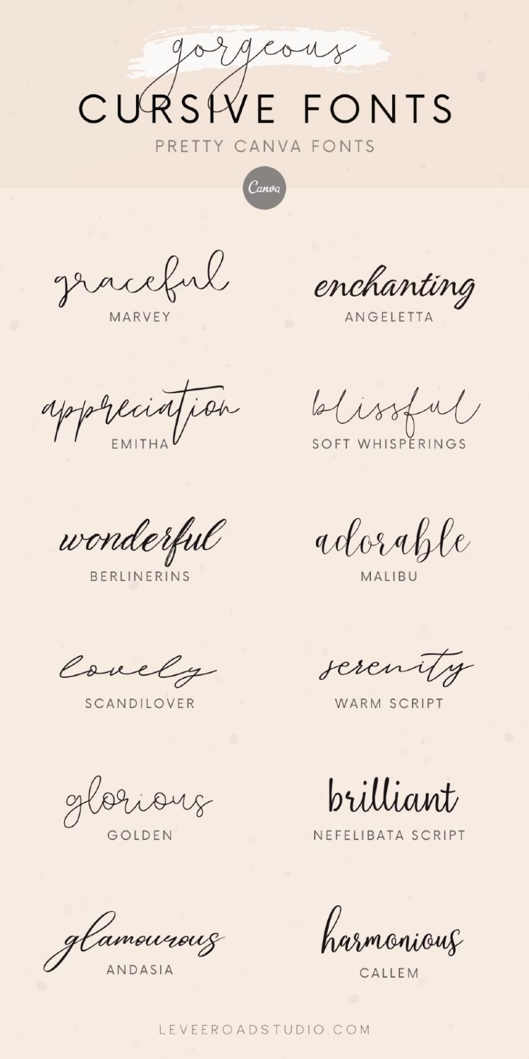 Aesthetic Canva Fonts — Pretty Cursive Fonts with Fancy Letters — Aesthetic Fonts