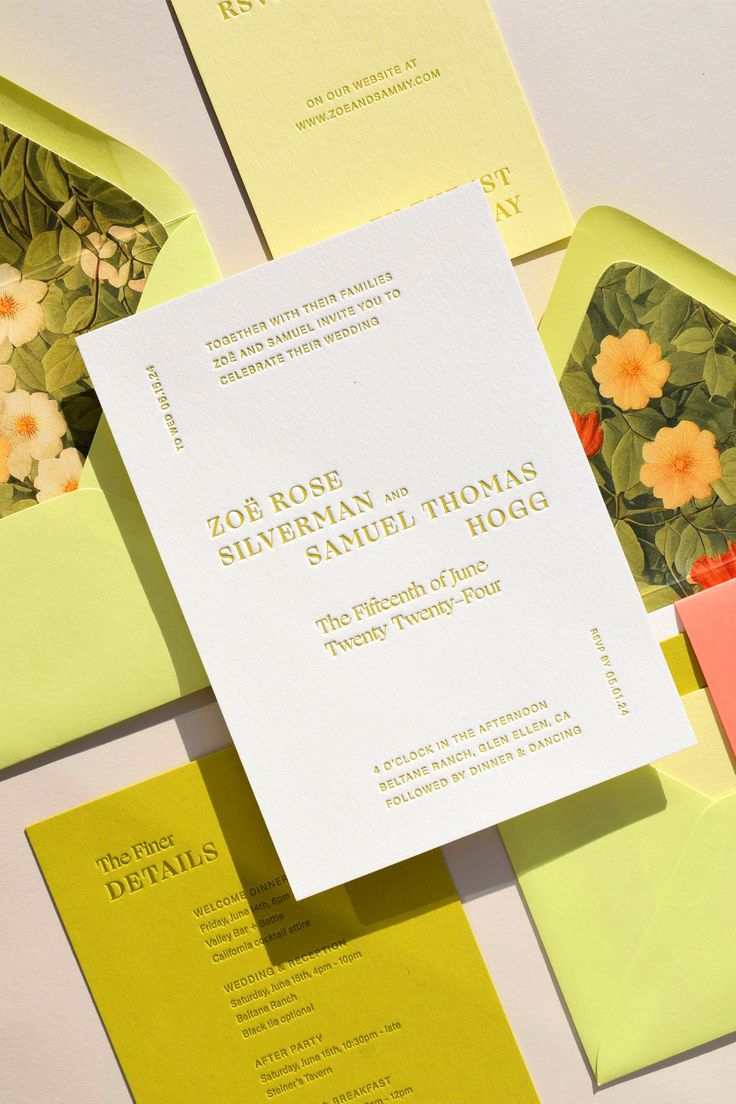 Colorful California Wedding Invitations
