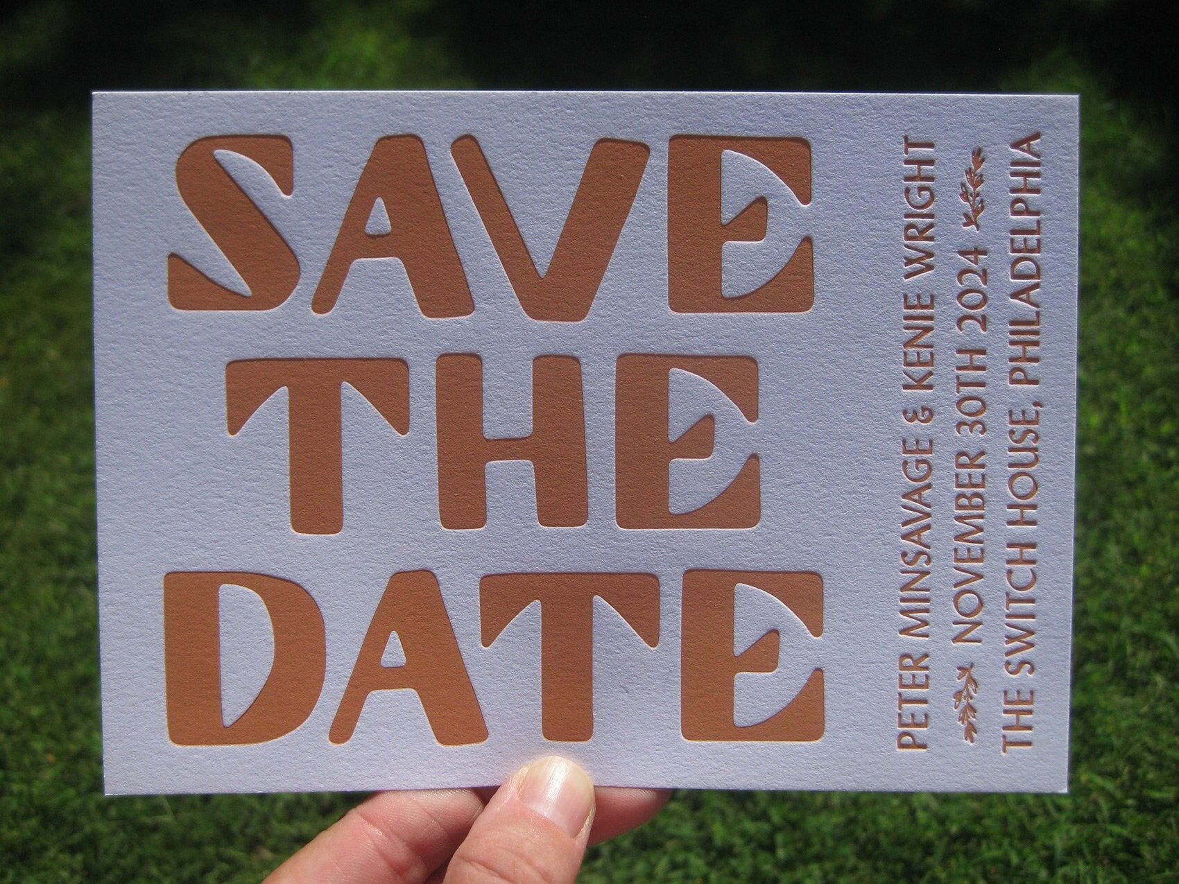 Minimalist Vintage Letterpress Save the Dates