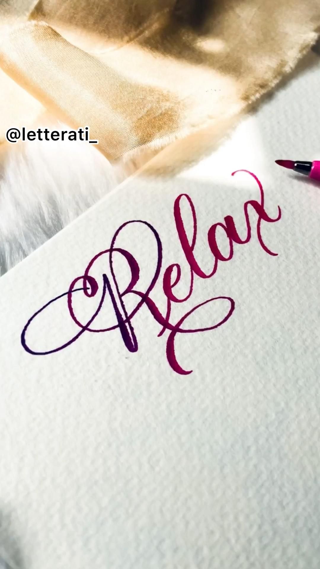 #relax in #brushcalligraphy