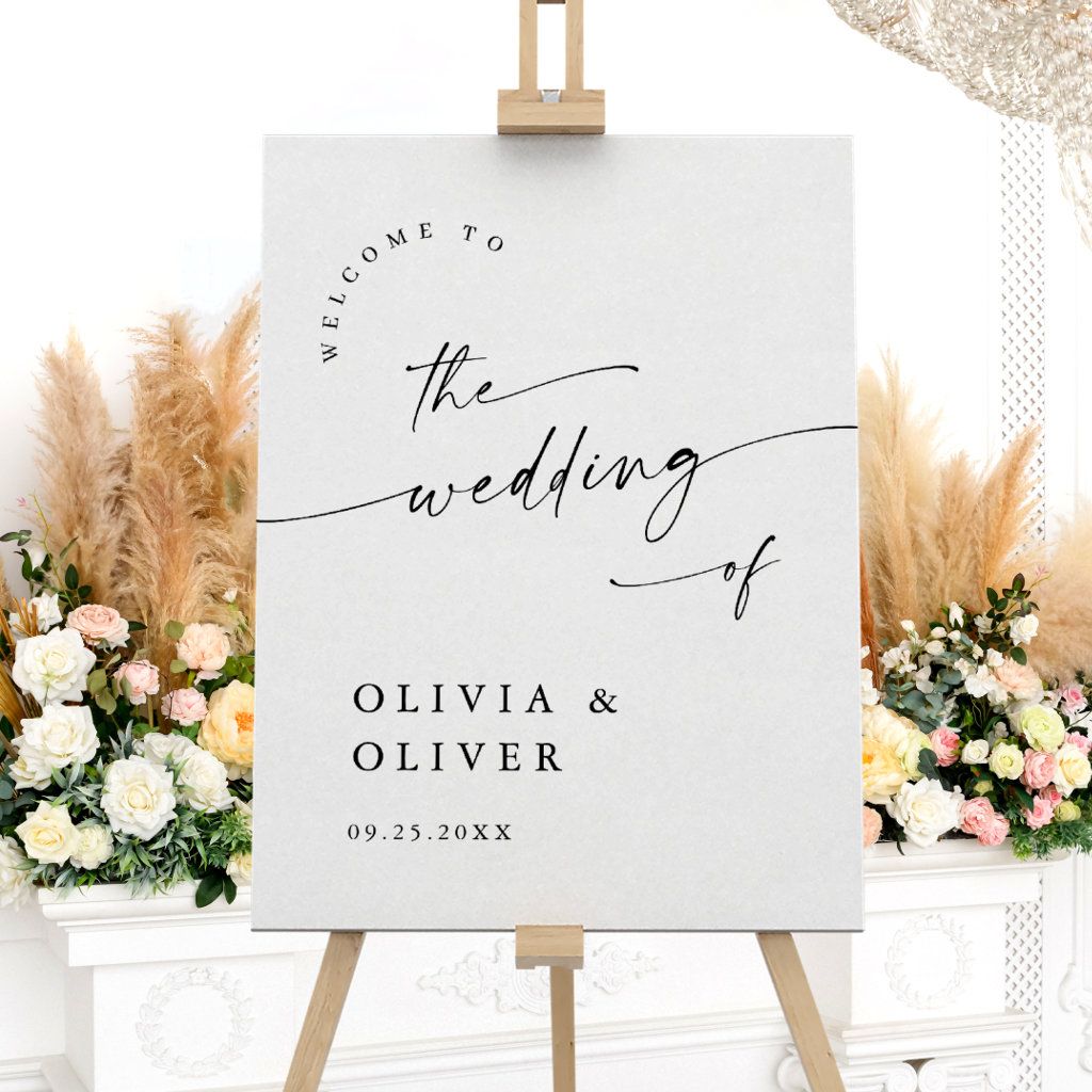 Elegant Simple Minimalist Welcome Wedding Foam Board | Zazzle