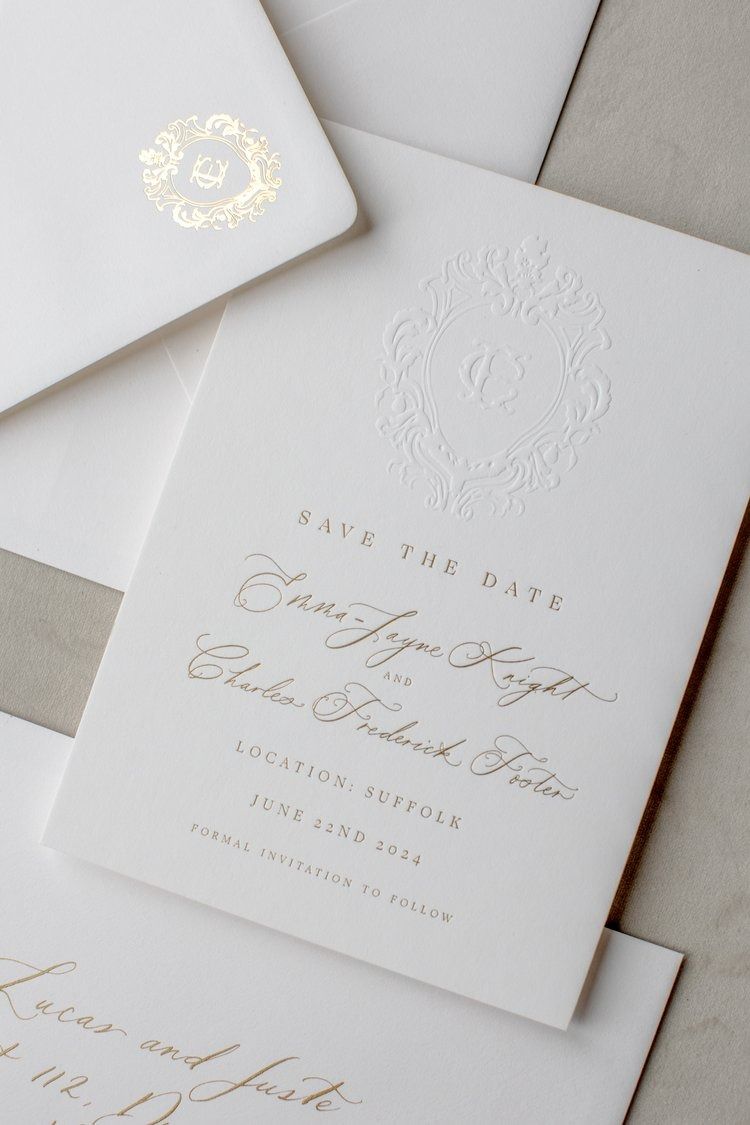 Luxury fine art embossed, letterpress, foil wedding invitations and stationery  — Laura Elizabeth Patrick