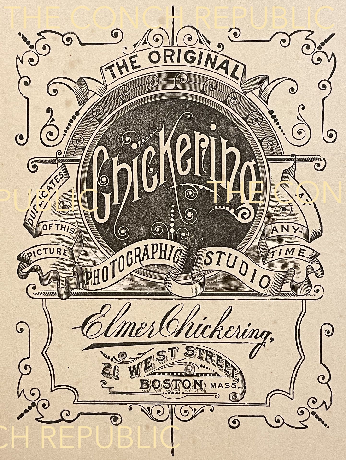 Cartouche victorienne : fichier PNG vintage Boston Photo Studio Graphic (téléchargement numérique) lettrage vintage