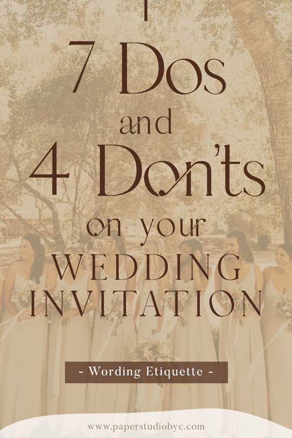 The Dos and Don’ts of your Wedding Invitation — Wording Etiquette