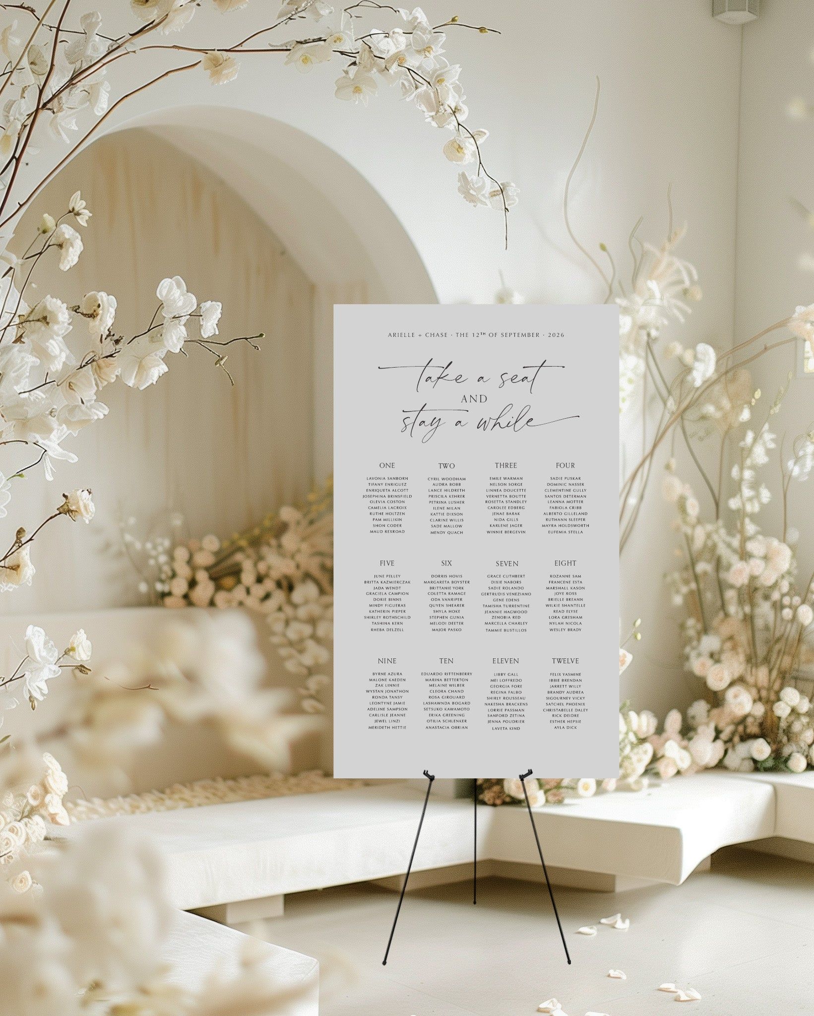 Blase Seating Chart — 24×40 / With Holes / Blush