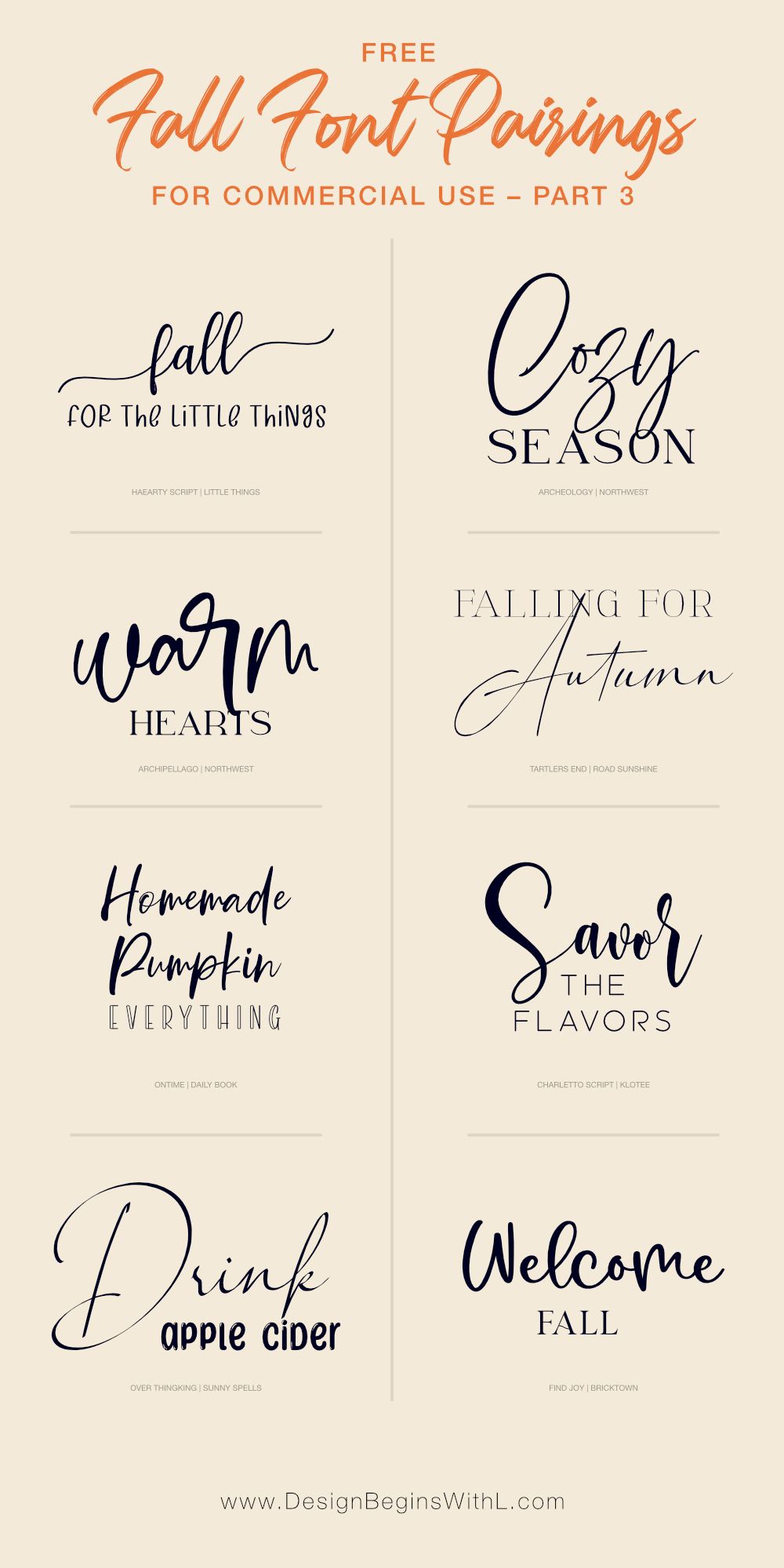 Free Fall Font Pairings For Commercial Use – Part 3